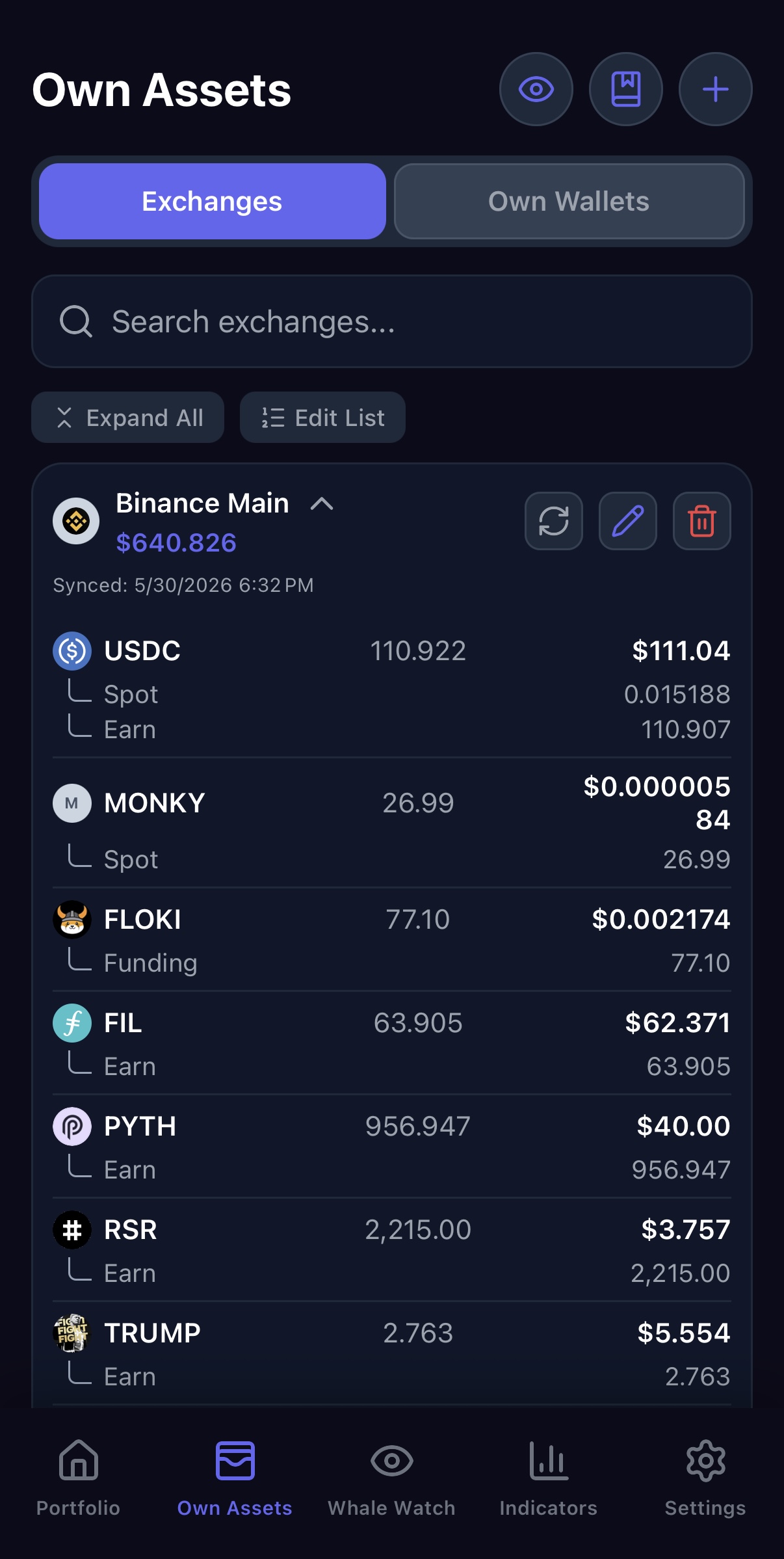 CryptoBaza CEX Balances